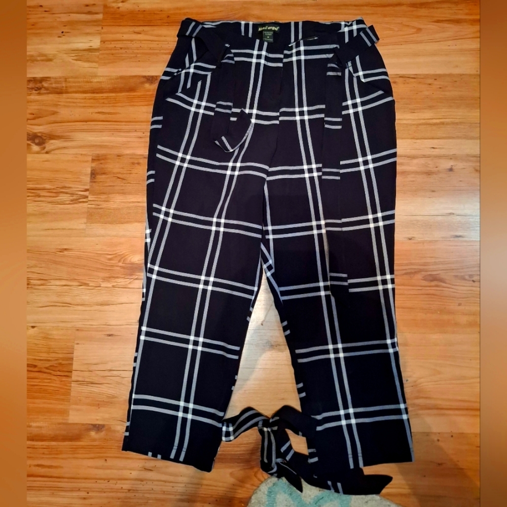 Like an Angel Black Plaid Pants XL